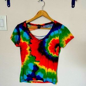 Women’s Large Tie-Dye Shirt with Cut Out Back